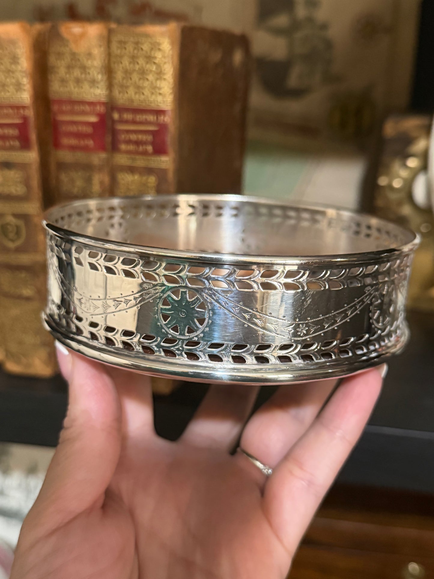 Reserved Steiff Silver plate Coaster, Creil Plate