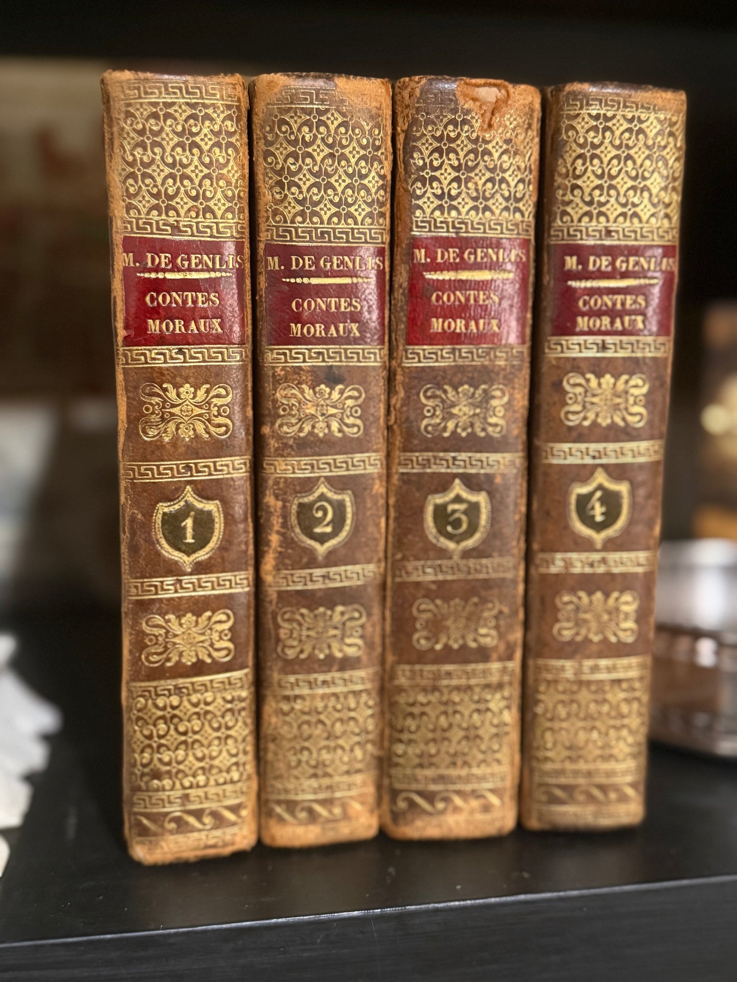 Reserved Set of 4 1805 Leather Books