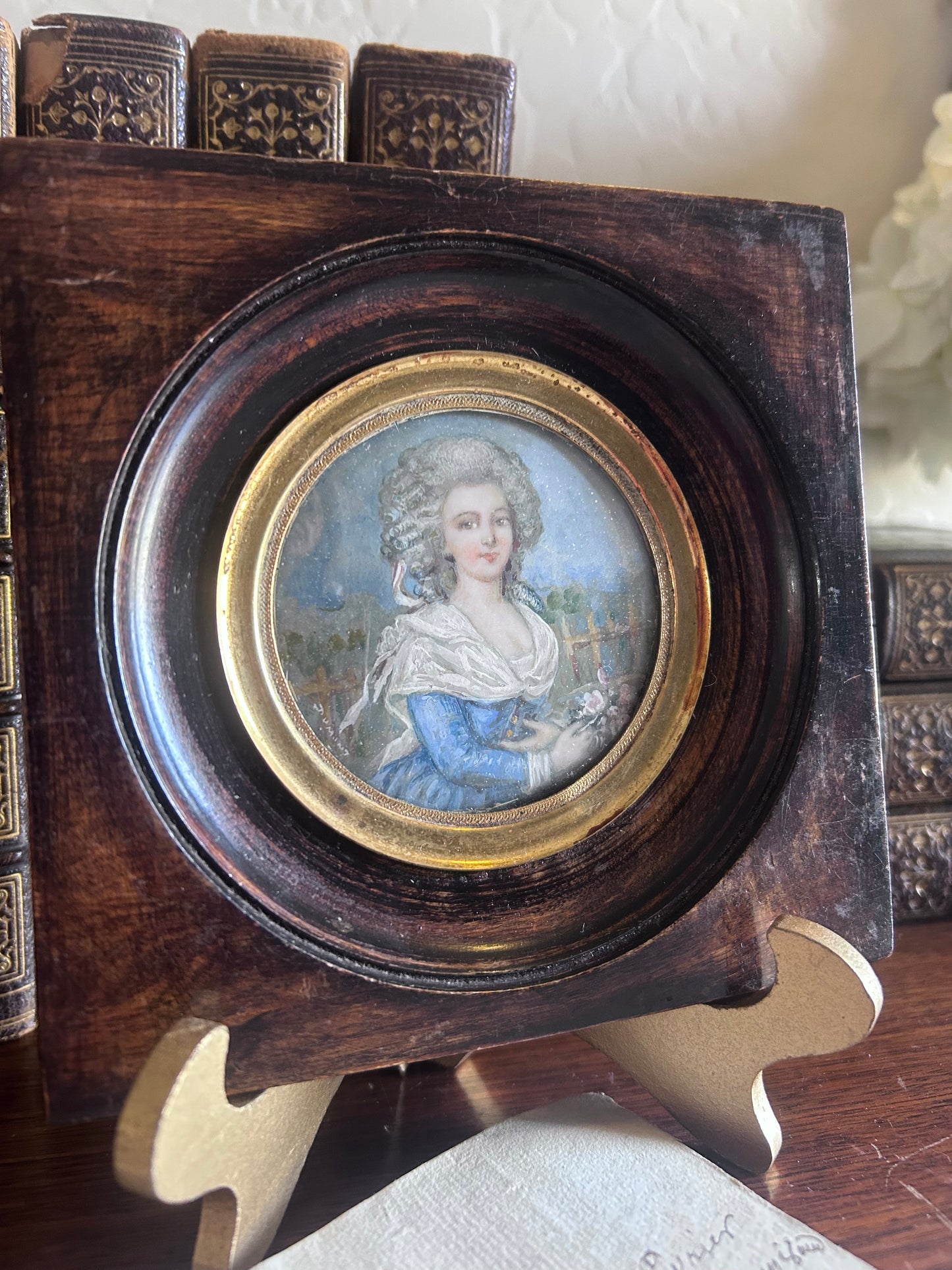 Reserved Olivia May Mini Portrait of Marie Antoinette on Ivory