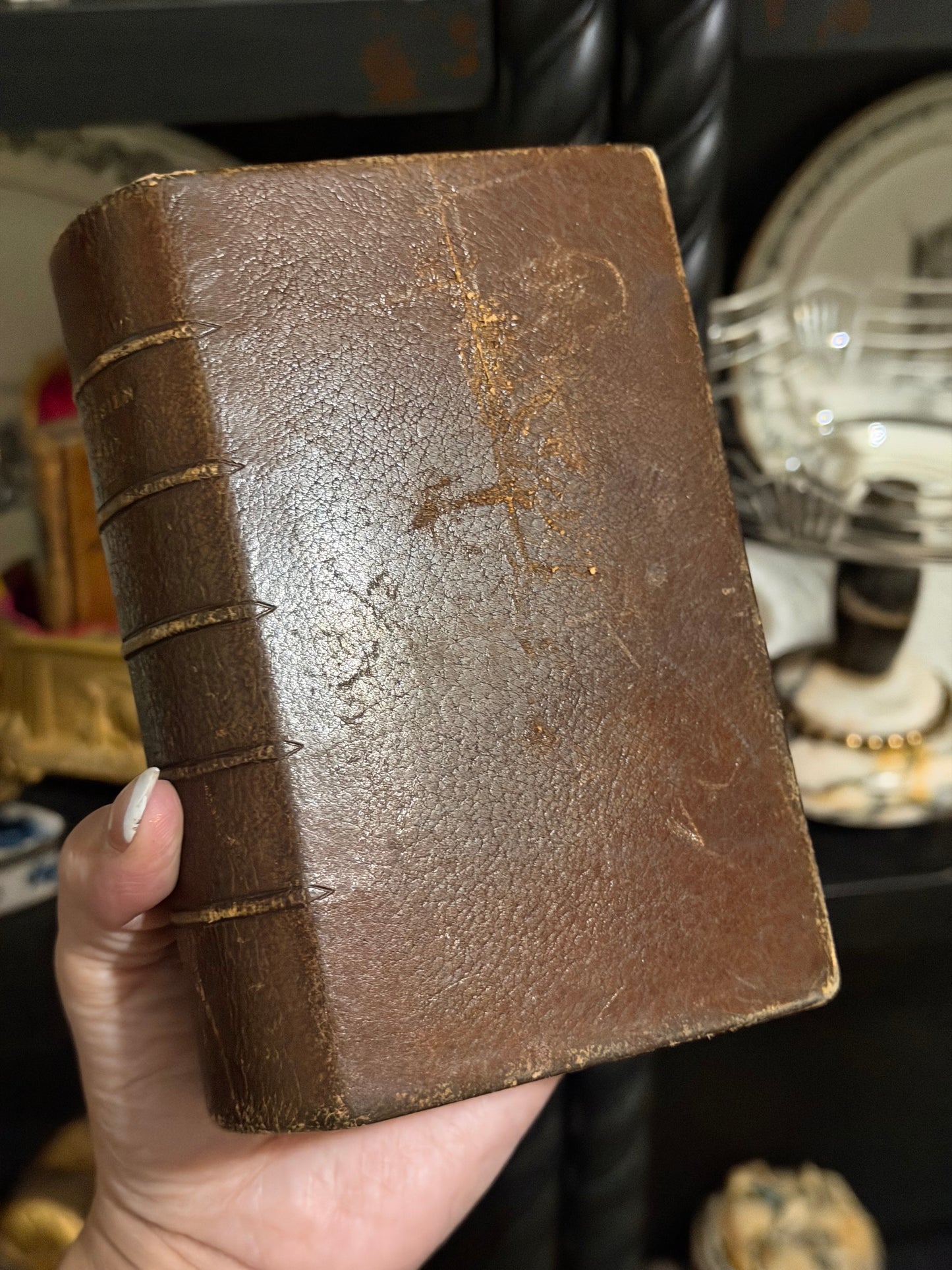 Reserved Antique French Prayer Book with Lace Holy Cards