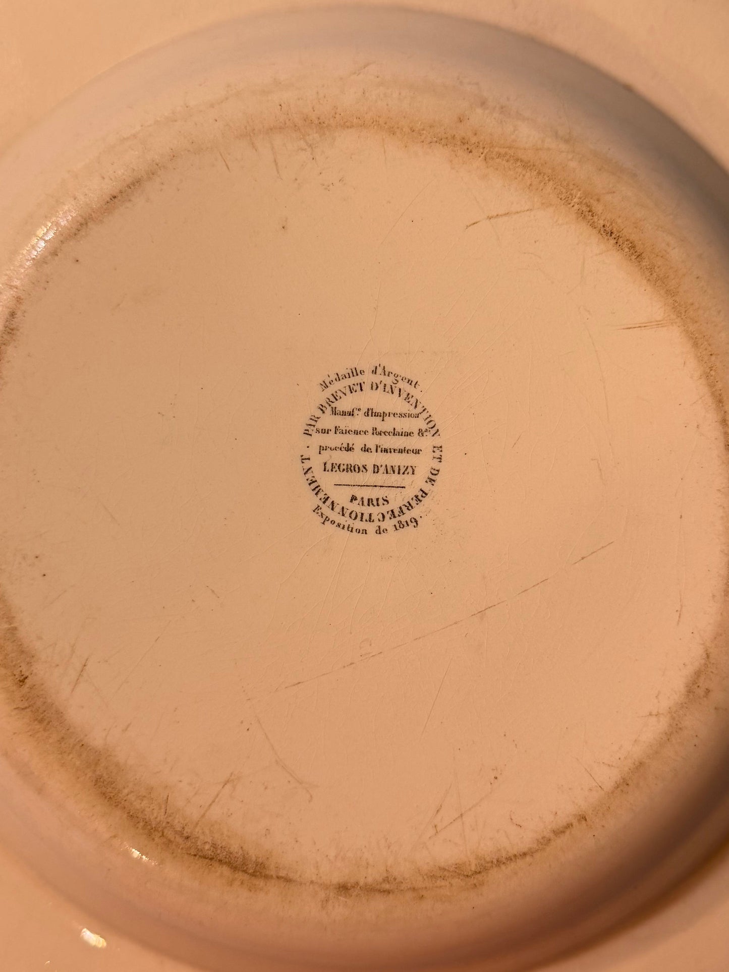 Early 19th Century French Creil Creamware Transferware Shallow Bowl | Chiswick House, Middlesex