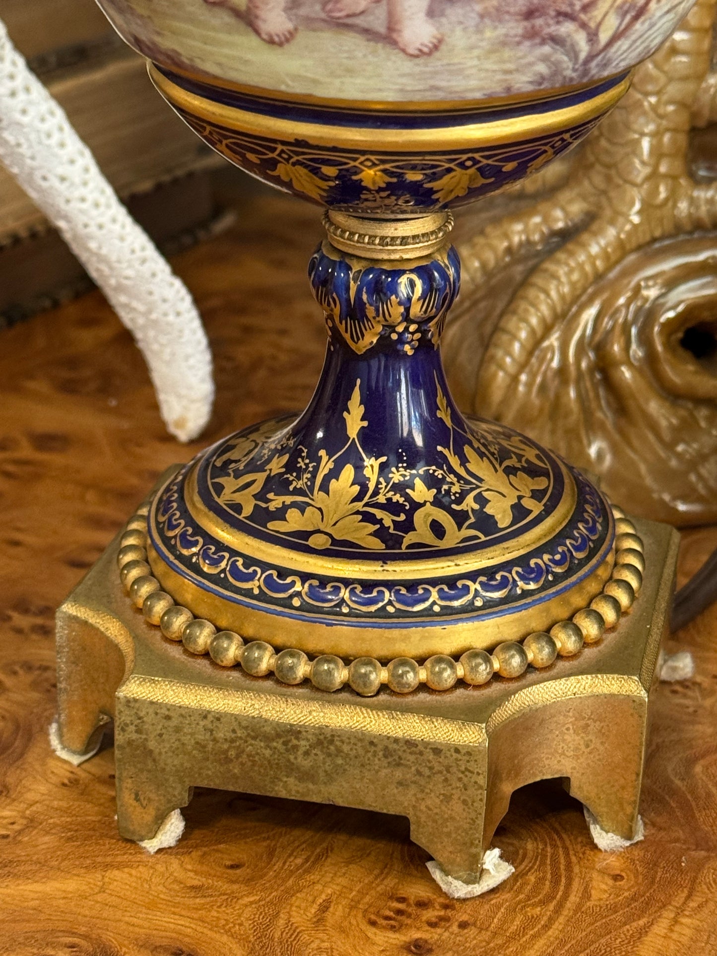 Reserved 19th c. Sèvres Lamp with Cherubs and Little Girl