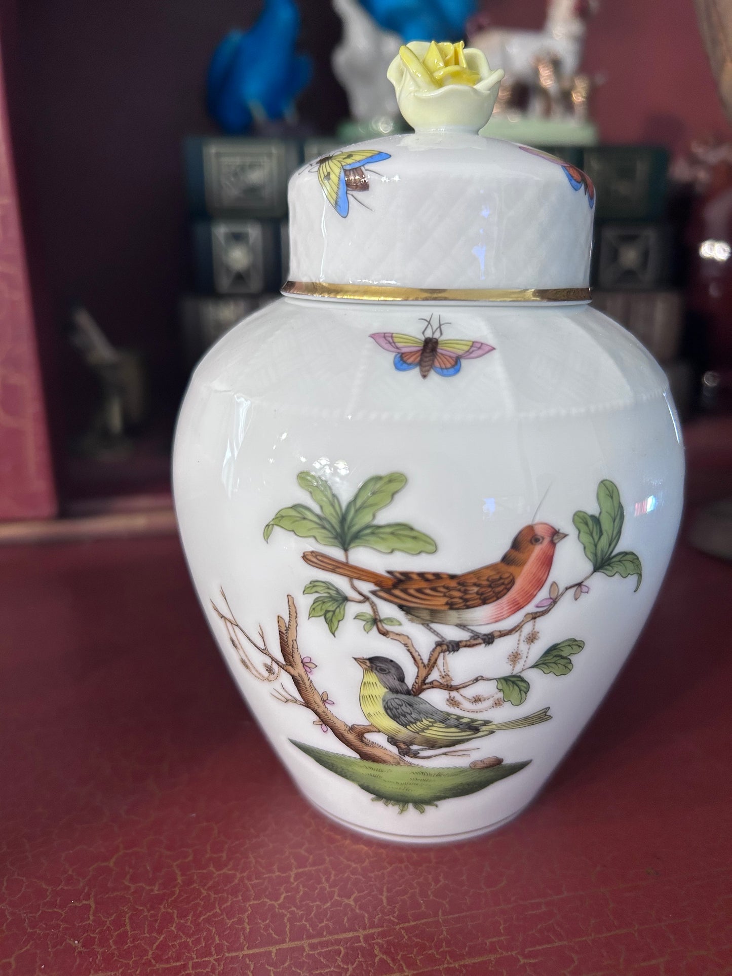 Reserved Graciela Herend Bird Bowl and Ginger Jar
