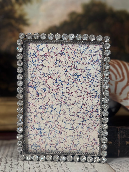 Antique French Paste Crystal Frame 6”