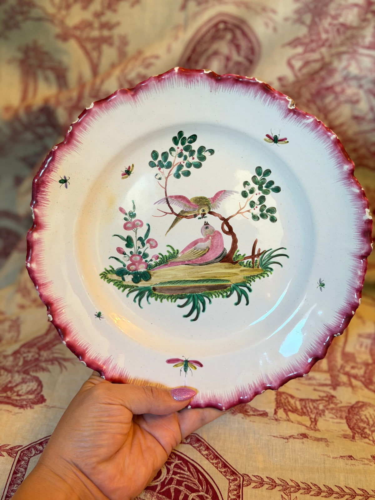 Reserved 2 French Faïence Bird Plates