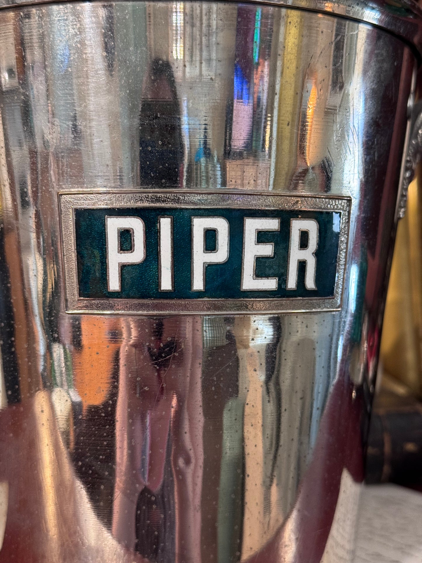 French Piper Heidsieck Champagne Bucket from Reims with Grape Motif Handles 9.5”