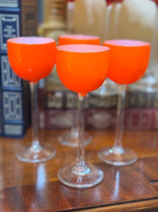 Vintage Carlo Moretti Italian Glasses 7” Set of Four