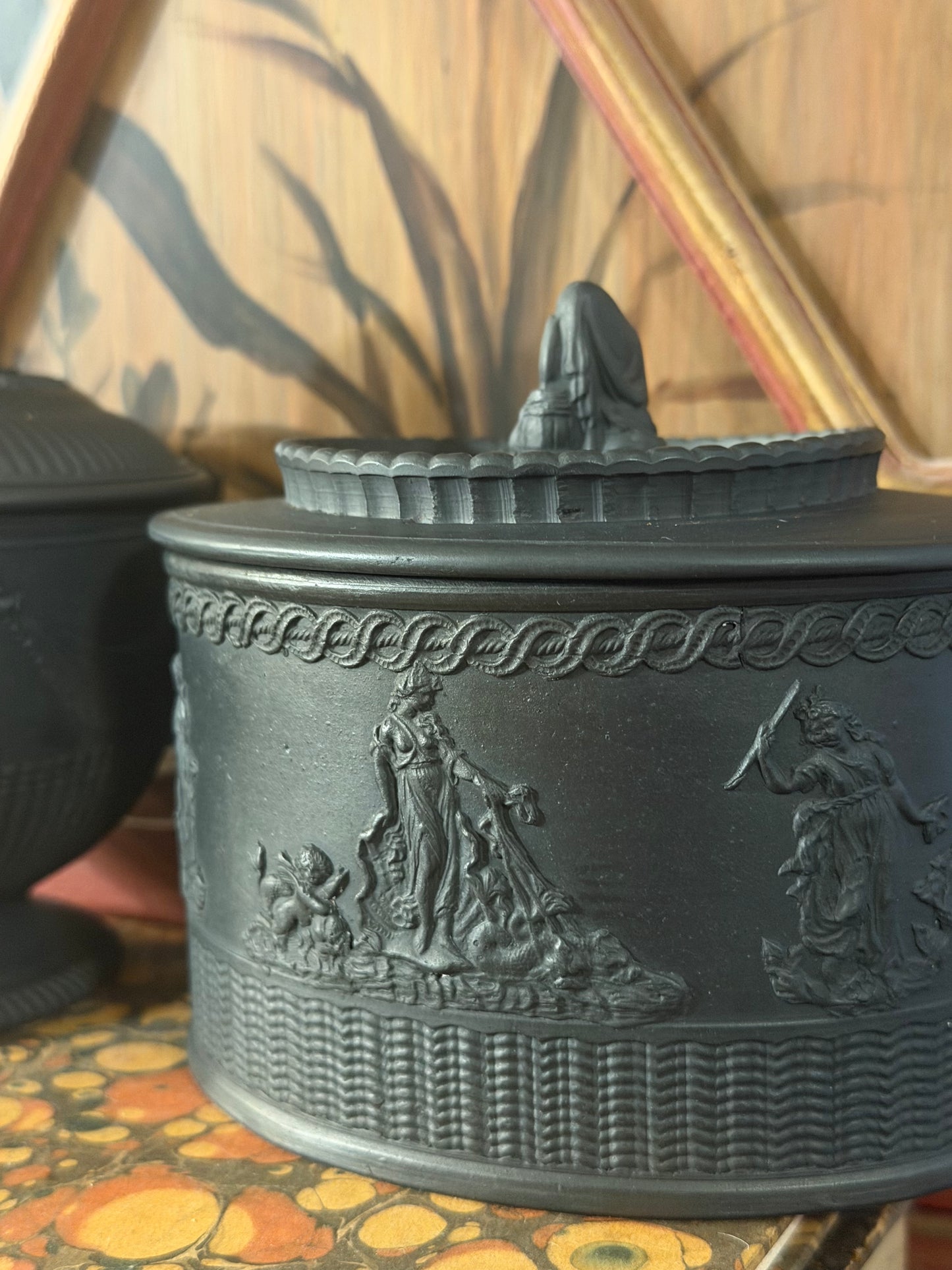 Reserved Black Basalt Lidded Jar