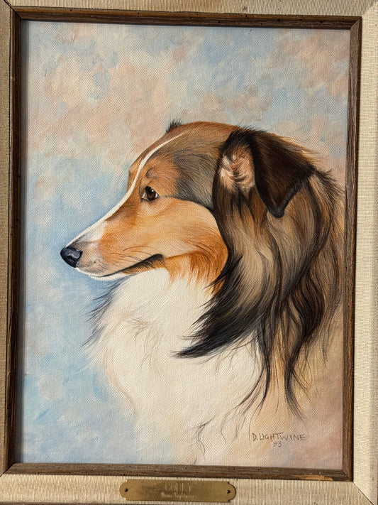 Original Painting “Corky” Dog Signed by Artist