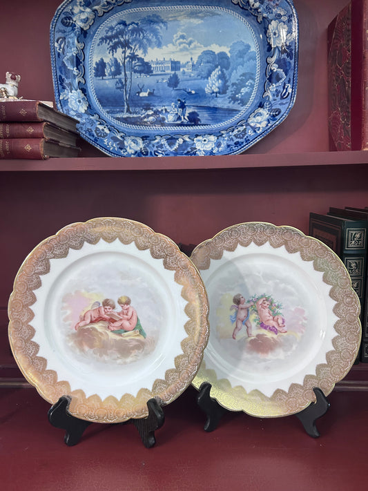 Reserved Theresa Pair of Limoges Cherub plates