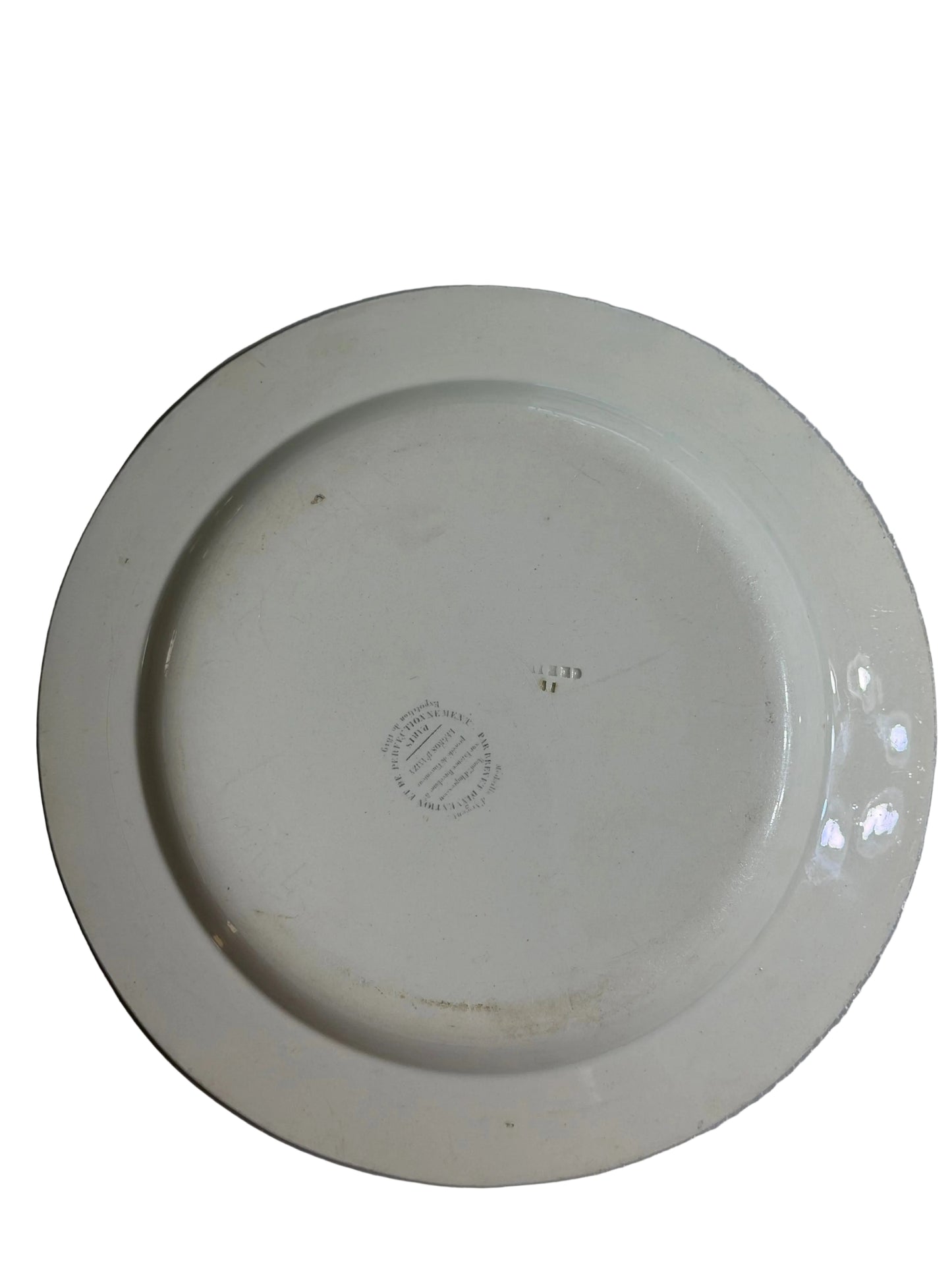 19th Century French Black Transferware Fable Plate “Le Jardinier et son Seigneur” | 8.25”