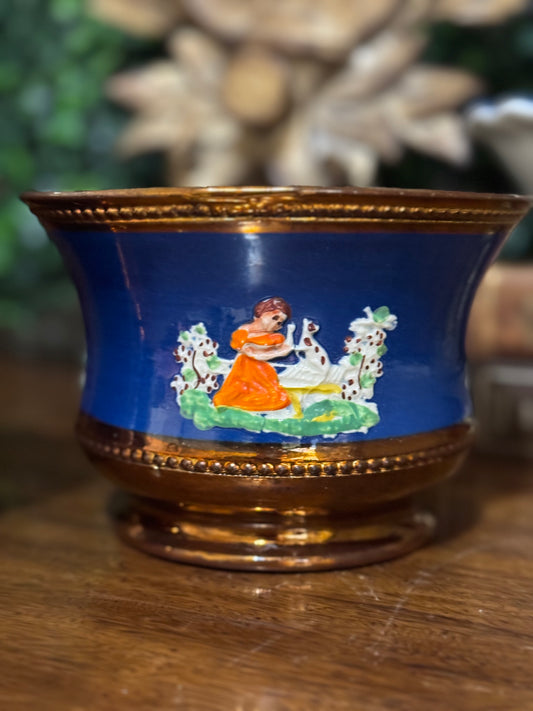 Reserved Maria Pair Antique Lusterware Cachepots