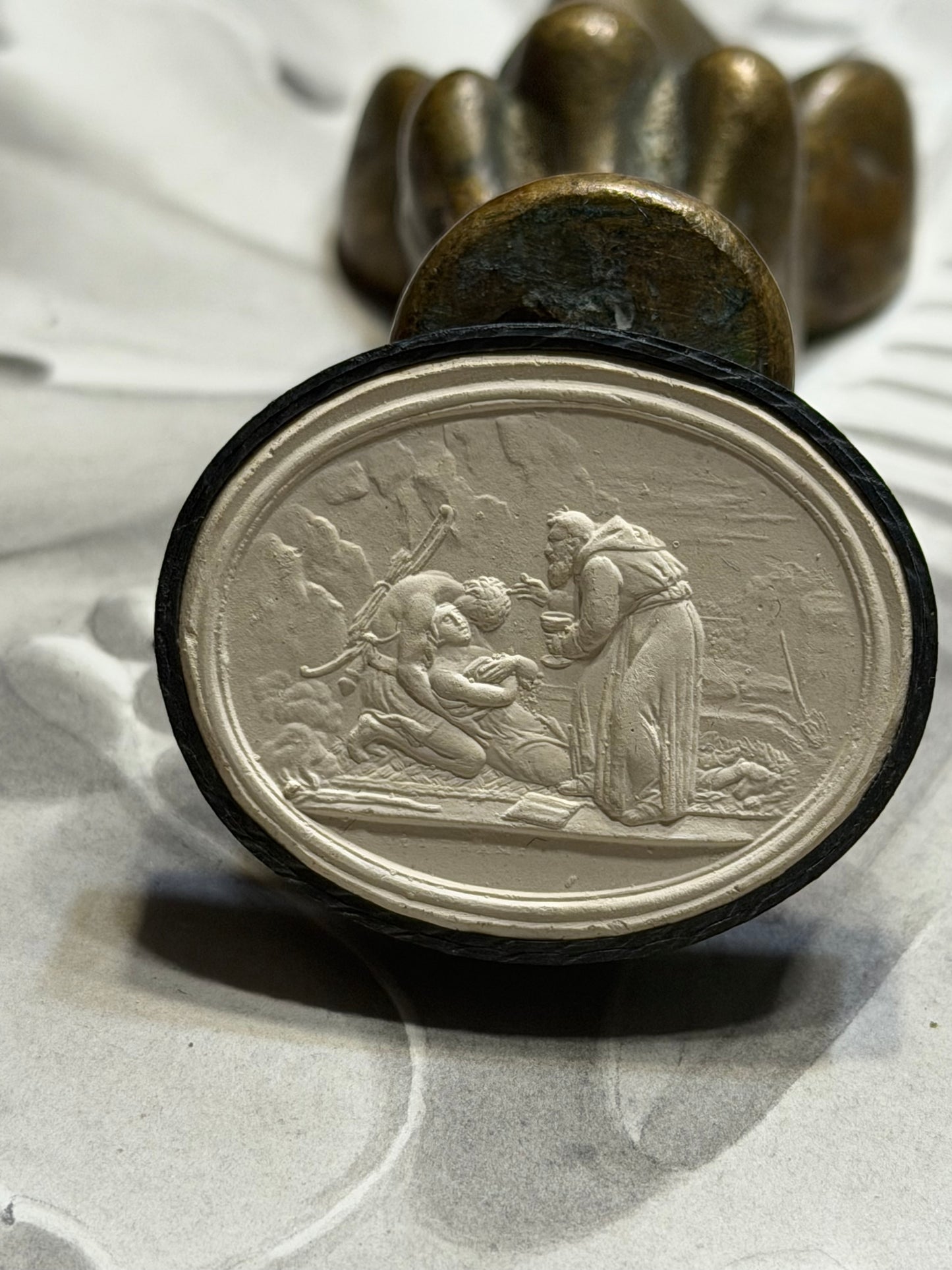 Intaglio 261 “Attila Receiving Communion from Pope Leo I” 1.5”