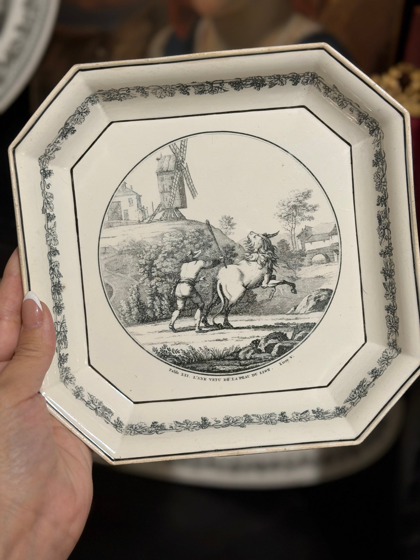 Reserved Early 19th c. Creil Fable Plate