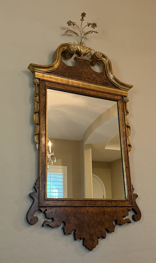 1/2 Italian Walnut Burl Mirror