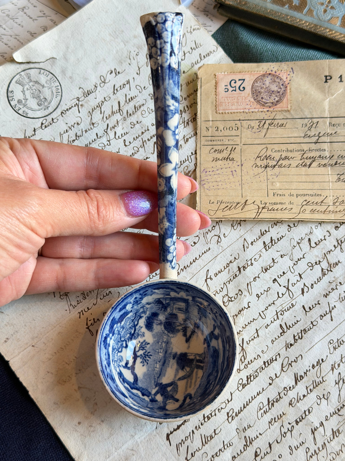 Reserved English Transferware Spoon