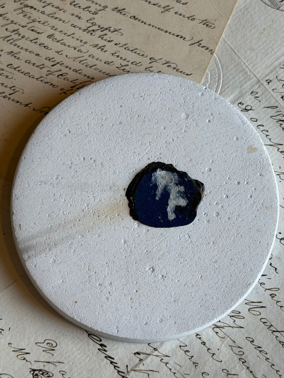 Reserved Cartonnage Book, Blue and White Intaglio