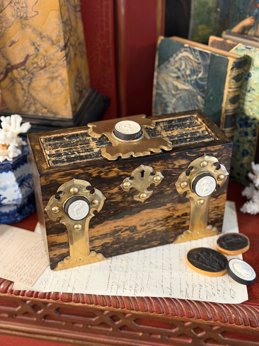 19th Century English Correspondence Box with Grand Tour Intaglios