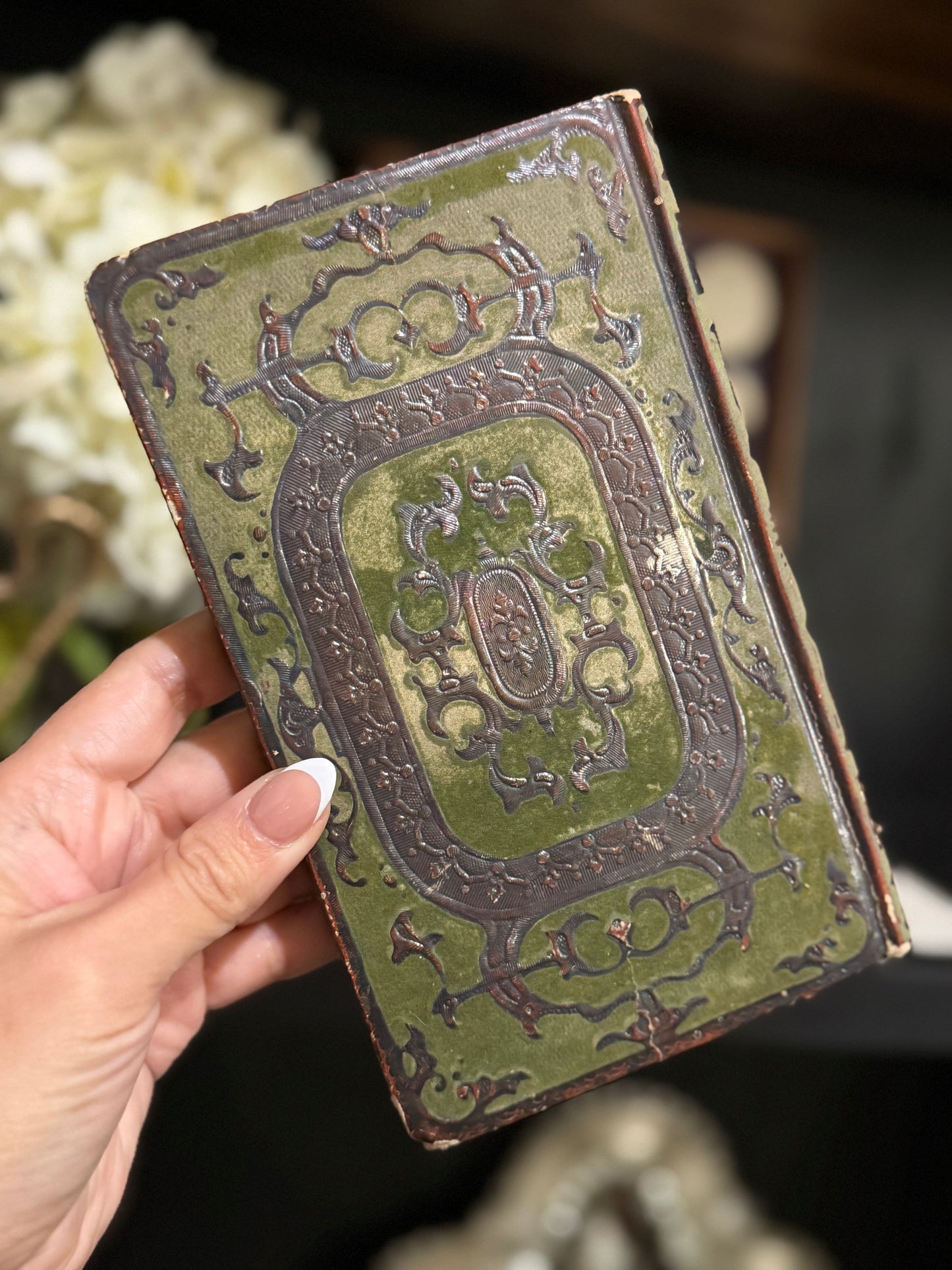 Reserved Green and Purple Cartonnage Book
