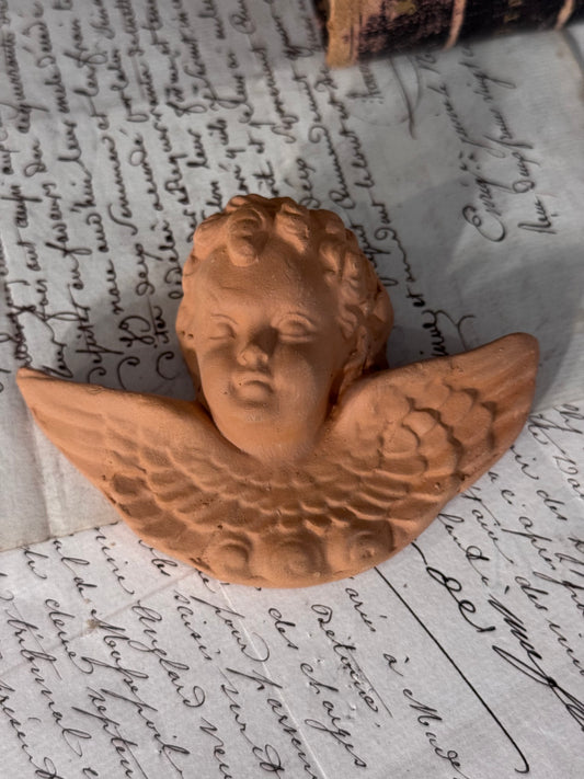 Handmade Florentine Terracotta Cherub Wall Ornament