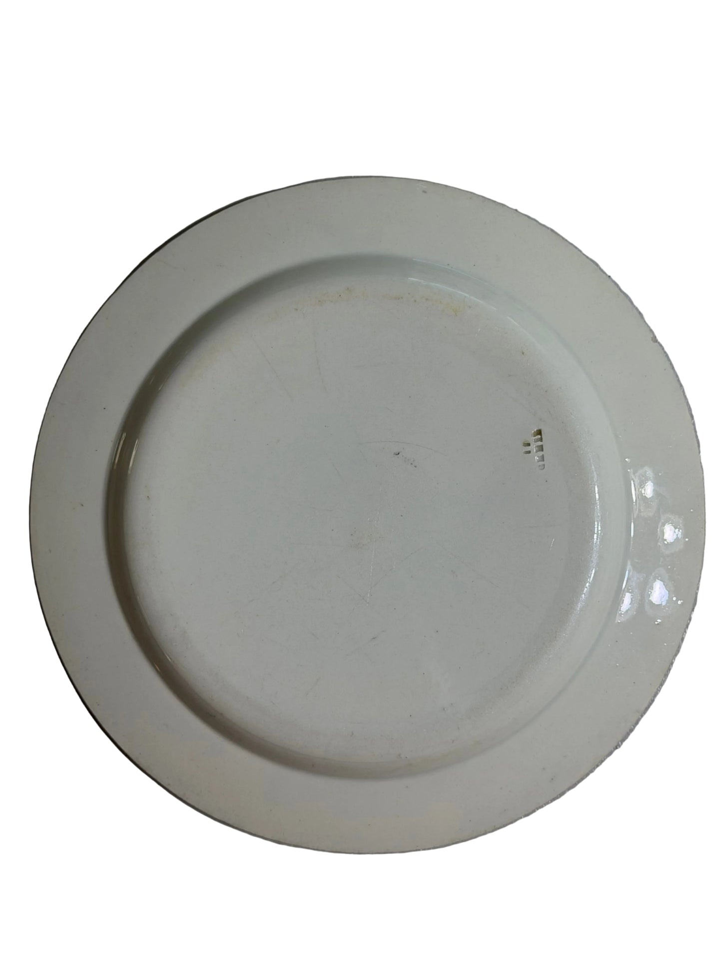 Antique French Creil Black Transferware Hunt Scene Plate with Huntsman, Horses & Hounds, 8.25”