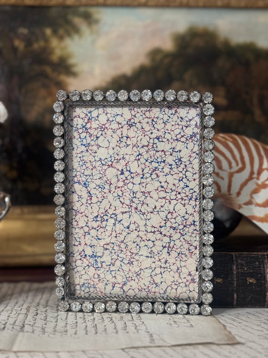 Antique French Paste Crystal Frame 6”