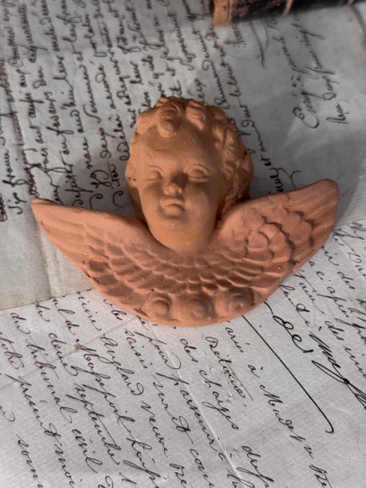 Handmade Florentine Terracotta Cherub Wall Ornament