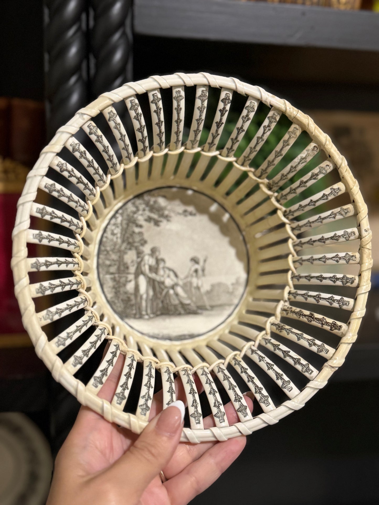 Reserved Creil Basket Bowl and November Plate